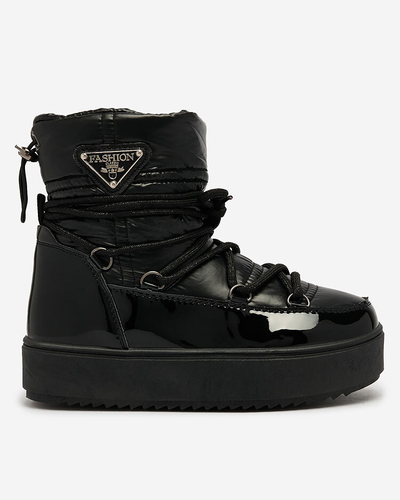 Royalfashion Dětské nazouvací boty a'la snow boots v černé barvě Asifa