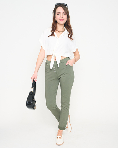 Сорочка білого кольору із зав'язками на талії