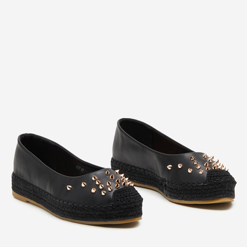 Чорні жіночі еспадрильї з оздобленням Edmaria