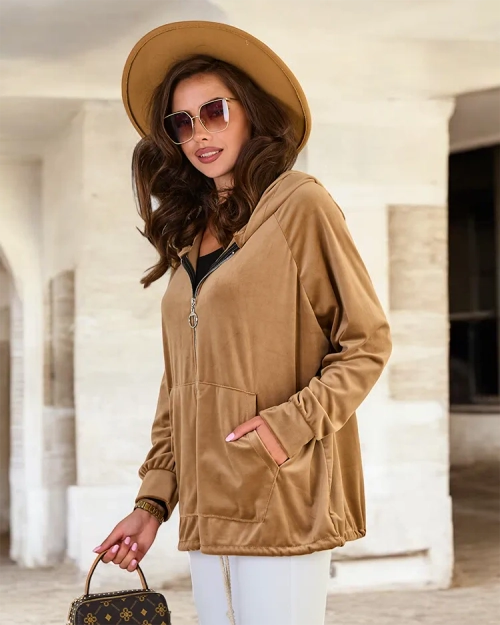 Жіночий світшот Royalfashion з капюшоном на блискавці