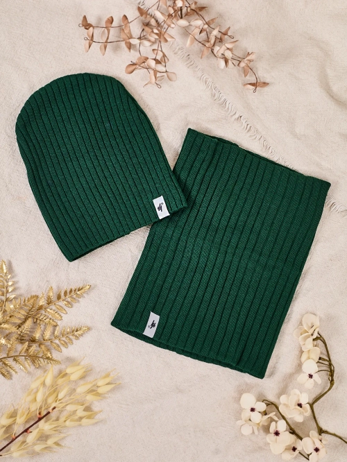 Зимовий універсальний комплект від Royal Fashion - шапка-біні та горло-шарф