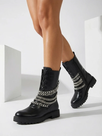 Royalfashion Dámské boty typu bagger v černé barvě Goserre