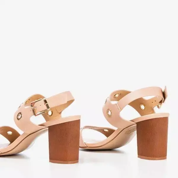 Světle růžové sandály na vyšší sloupek s výřezy Cangola - Obuv 1