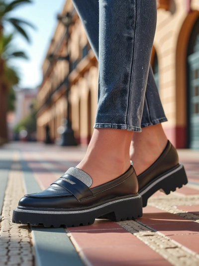 Royalfashion жіночі мокасини з стразами Vinness