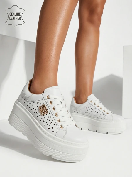 Ažurové sportovní dámské tenisky z přírodní kůže Atelle