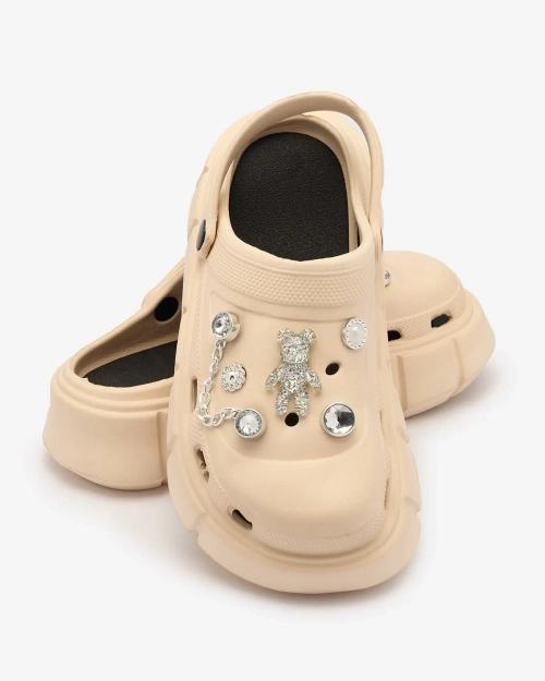 Жіночі гумові шльопанці Royalfashion бежеві Kooranza