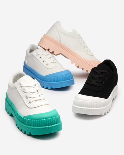 Dámské tenisky v bílé barvě se zelenou podrážkou Comp - Footwear