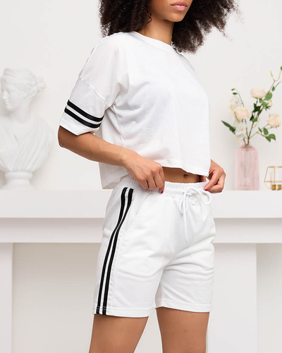 Dámská sportovní tepláková souprava s bílými pruhy - Oblečení