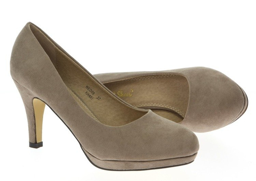 Brązowe czółenka na platformie - Obuwie