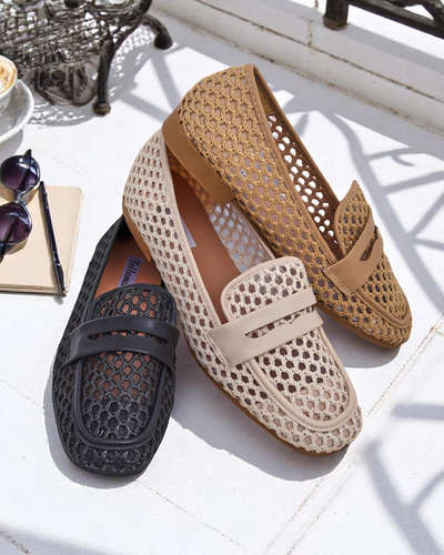 Béžové mokasíny Royalfashion Primavera Aelia z tkaniny s mandlovou špičkou