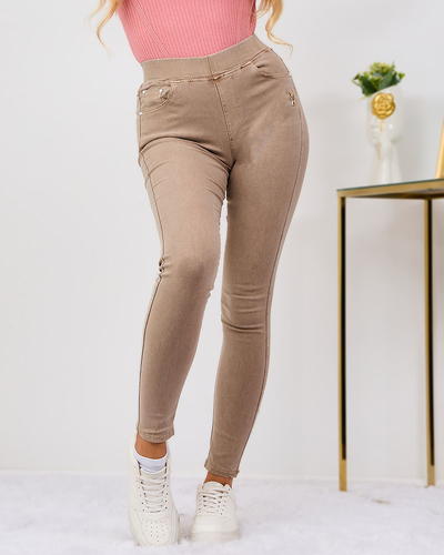 Royalfashion Сині жіночі штани-теггінг з нашивкою