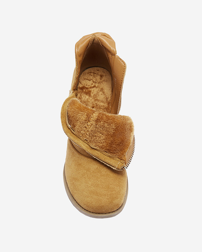 Dámské zateplené kozačky Camel na sloupku Karela - Obuv