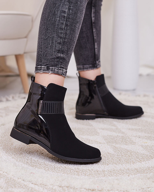 Royalfashion Чорні матові жіночі черевики Reperra