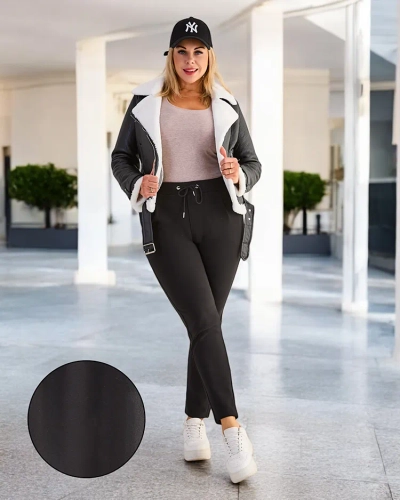 Royalfashion розмір жіночий для жінок з опушеного флісу. Спроектовані штани з еластичною гумкою і шнурками на талії та двома бічними кишенями. Обов'язкова річ в гардеробі кожної жінки! ПРИМІТКА: Точність вимірювань (+/-) 1