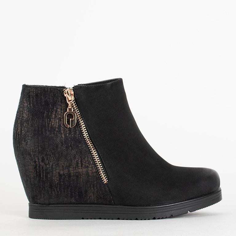 Šedé dámské kozačky na klínku Callesto - Obuv