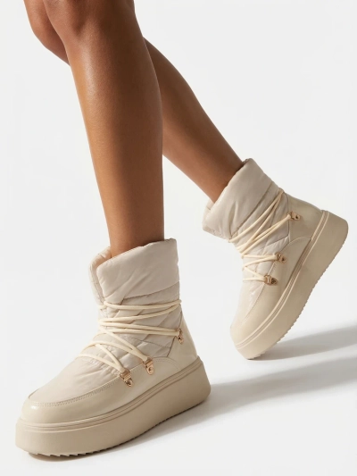 Royalfashion Dámské sněhule v krémové barvě Dabenda