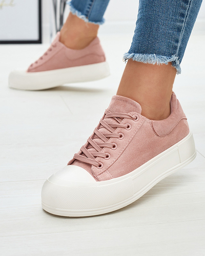 Růžové dámské semišové tenisky Zeobic- Footwear