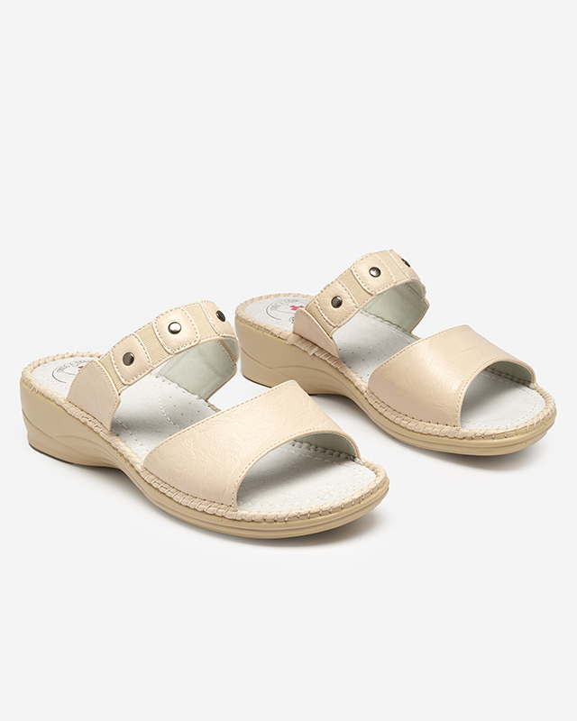 Béžové dámské sandály z ekokůže Skins - Footwear