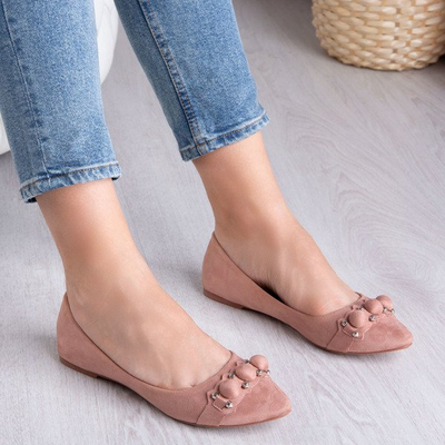 Tmavě růžové baleríny s ozdobami Aya - Obuv 1