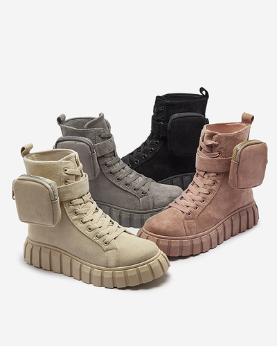 Жіночі черевики з саше чорного кольору Sauups- Footwear