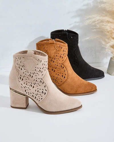 Royalfashion Ažurové nízké kozačky na jehle Womir