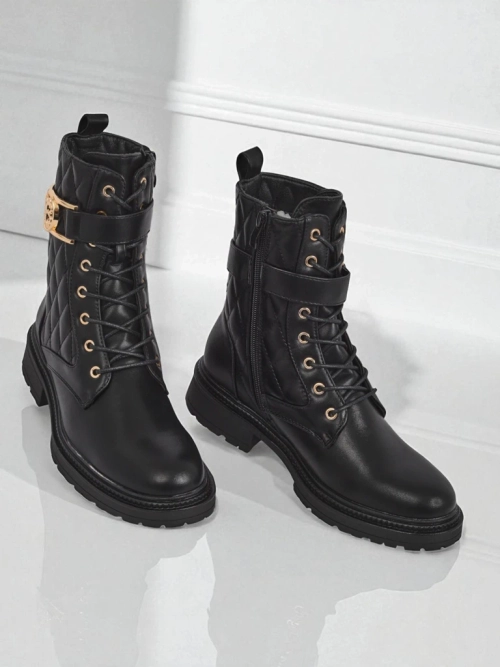 Жіночі стьобані ботильйони з екологічної шкіри Sable Rose