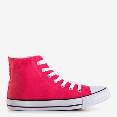 Високі неонові жіночі кеди в рожевому кольорі Skarllet