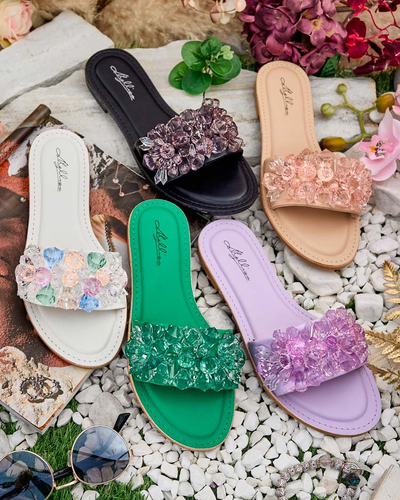 Royalfashion Dámské žabky Loberra s kamínky