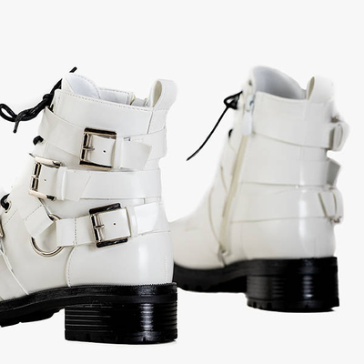 Dámské bílé podlomené tašky Ermite - Obuv