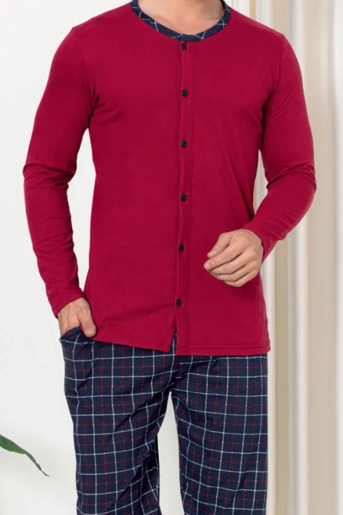 Royalfashion Чоловічі бавовняні піжами у клітку