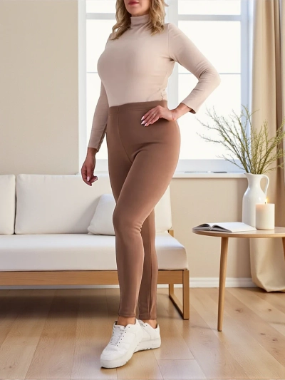 Royalfashion Dámské zateplené tregínové kalhoty PLUS SIZE