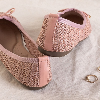 Рожеві жіночі плетені балетки Wewo