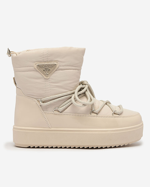 Royalfashion Жіночі черевики-сліпони a'la snow boots бежевого кольору Nevsone