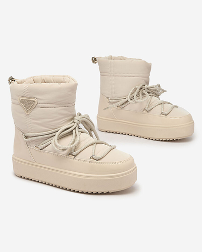 Royalfashion Dámské nazouvací boty a'la snow boots v béžové barvě Nevsone