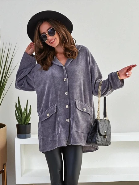 Dámský kardigan Royalfashion s zlatými knoflíky VELIKOST PLUS