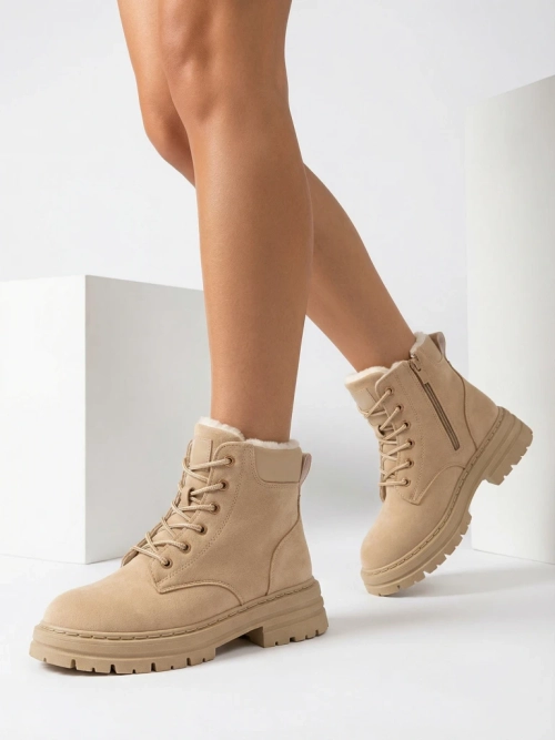 Royalfashion Світло-коричневі жіночі утеплені черевики-трапери Radoras