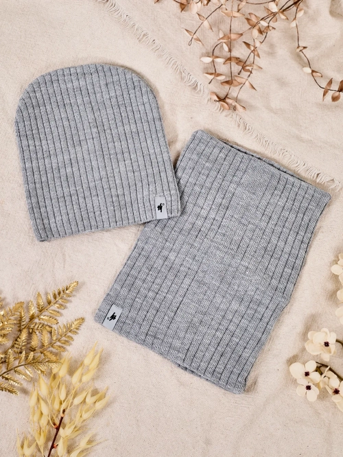 RoyalFashion Зимовий універсальний набір - шапка-біні та снуд