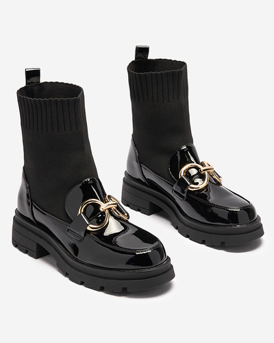 Černé dámské kozačky s ponožkou Accioi- Obuv