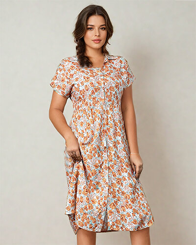 Royalfashion Dámské květinové midi šaty