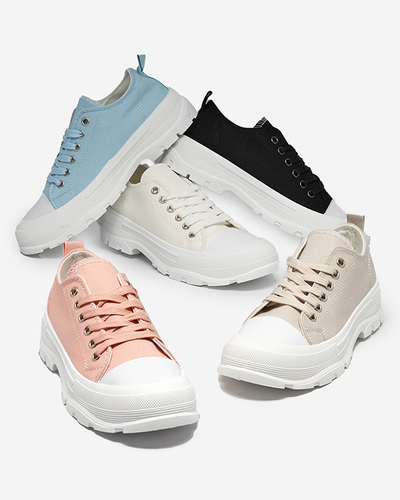 OUTLET Modré dámské tenisky s vyšší podrážkou Mytiko - Boty