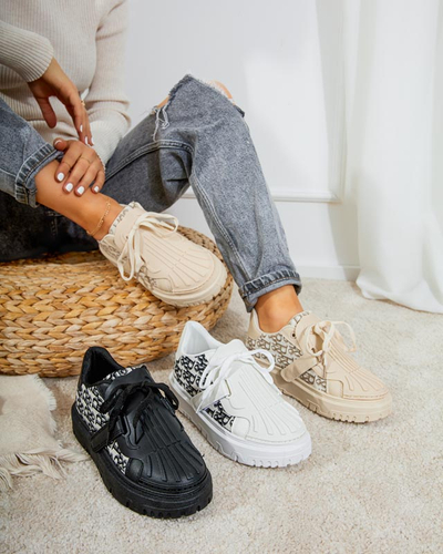 Чорні жіночі кросівки з принтом Ibibis