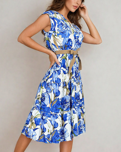 Royalfashion Жіноча сукня міді з квітковим візерунком
