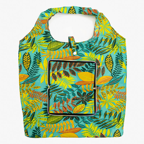 Світло зелена сумка шопер з принтом