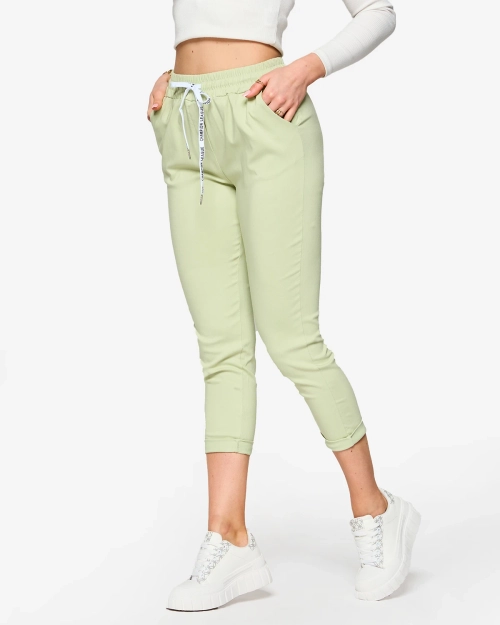 Жіночі тканинні штани м'ятного кольору - Одяг