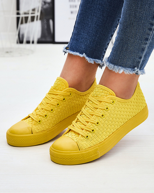 Жовті жіночі кеди з тисненням Aklina - Взуття