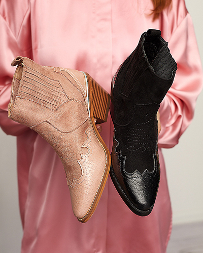 Чорні ковбойки на низькому каблуці Zirras