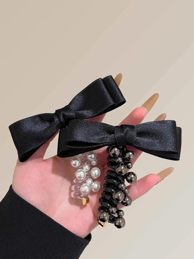 Royalfashion Gumička do vlasů spirálová s mašlí Spirabella