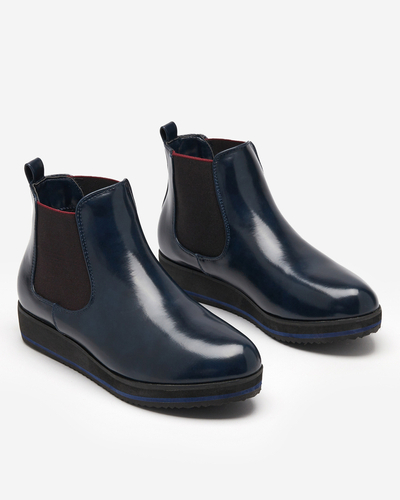 Tmavě modré dámské klínové boty Stasia - obuv