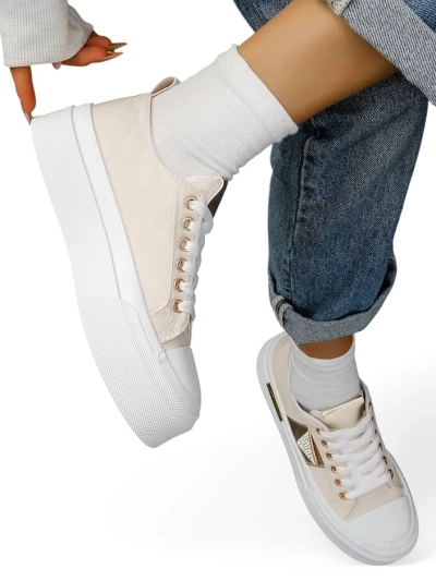 Royalfashion Жіночі платформені кросівки Золотий Світ