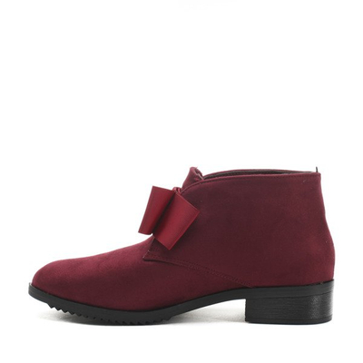 Бордові замшеві ботильйони Seanna - Взуття